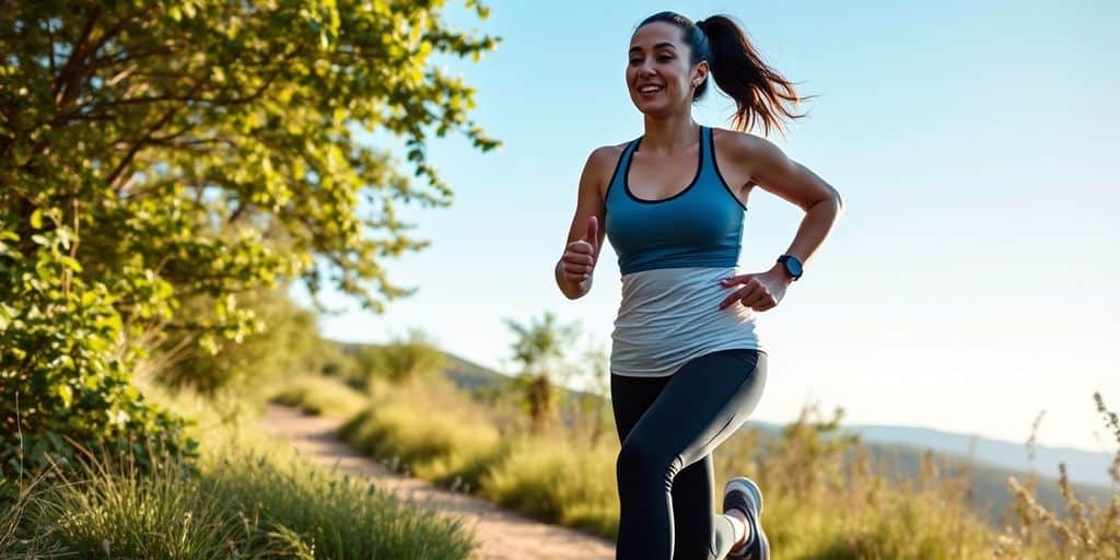 Person jogging on a scenic trail