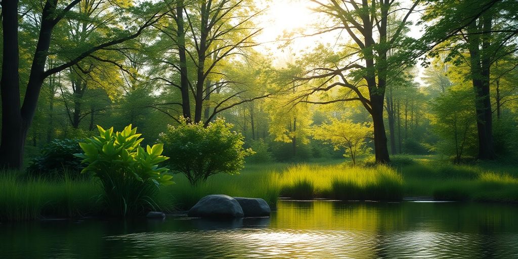 A tranquil nature scene promoting relaxation and calmness.