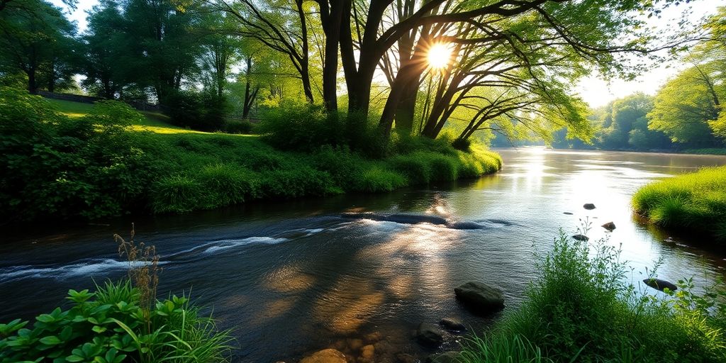 Peaceful nature landscape symbolizing health and wellness.